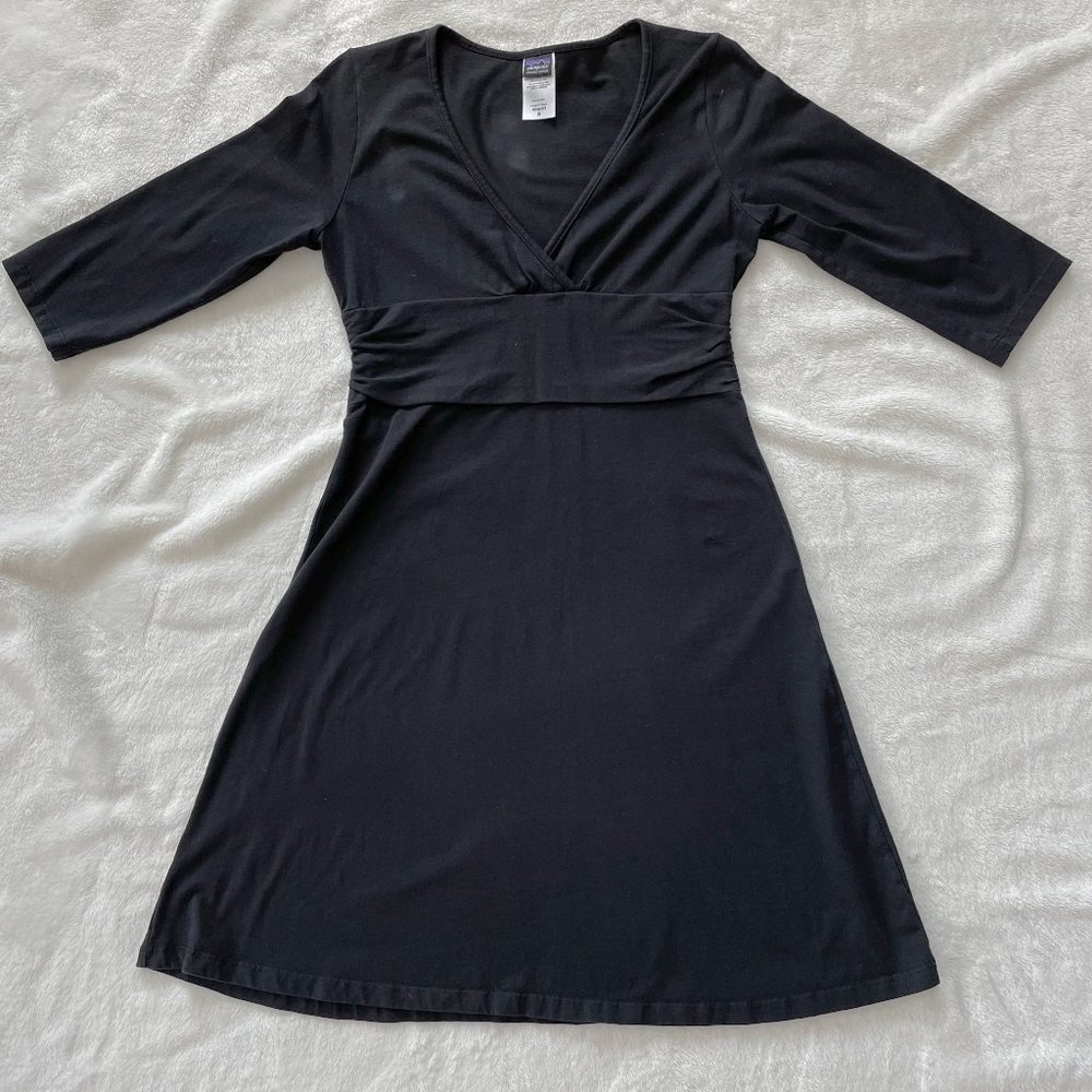 Patagonia Margot 3/4 Sleeve V-Neck Dress (Organic Cotton)